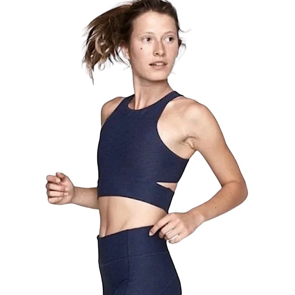 Outdoor Voices Blue Slashback Crop Top Size Small